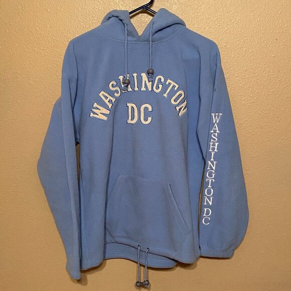 Sunbeam Trading Inc Washington DC Fleece Sweatshirt Hoodie Sky Blue Size L - Picture 1 of 6